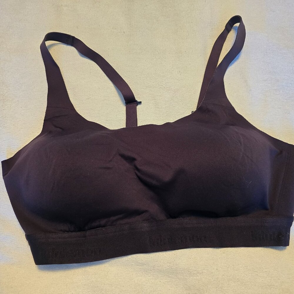 LuLuLemon Womens Sports Bra TWO for One! Black Pink Mauve Size 36C FUC.